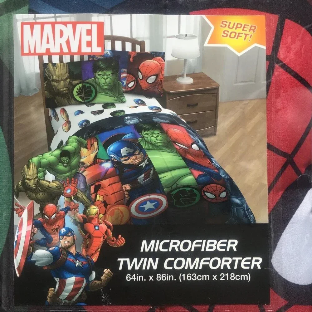 Marvel Avengers Reversible TWIN Comforter Iron Man Capt America Incredible Hulk